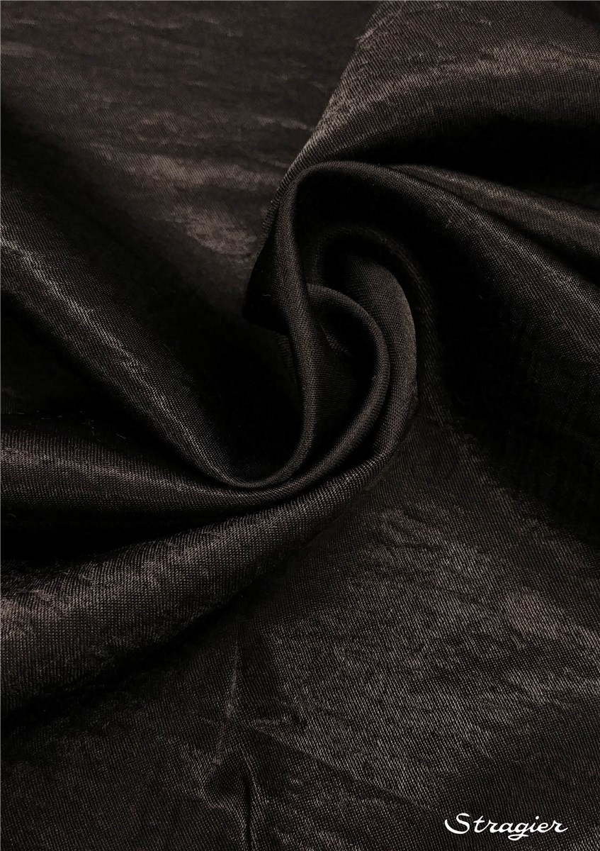 Imper structuré froissé - uni - Noir 