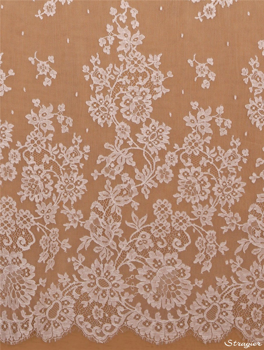 Dentelle de Calais - Passiflora - Blanc Optique Stragier - 150 cm