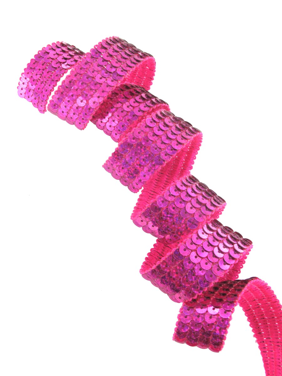 Galon Paillettes - Uni - Fuchsia Holo - 20 mm