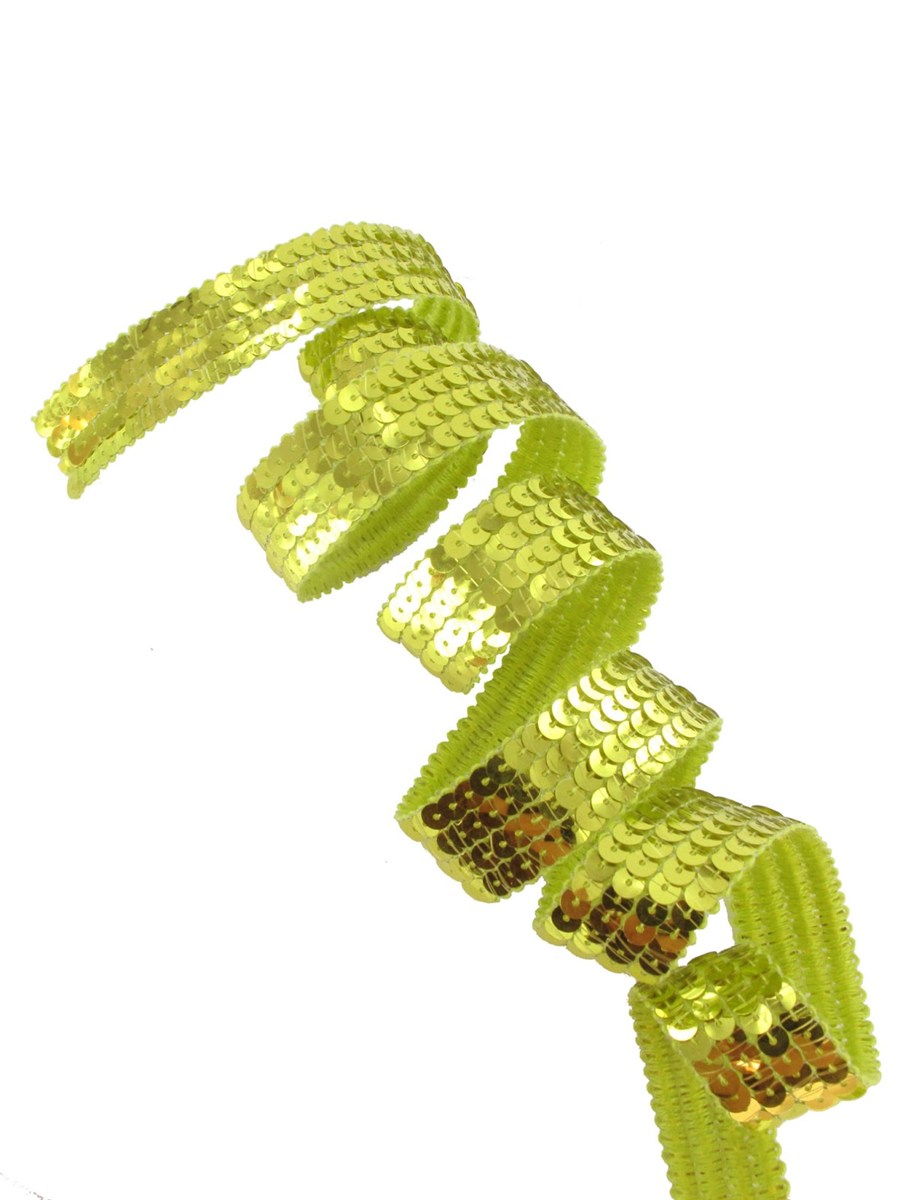 Galon Paillettes - uni - Vert Tilleul - 20 mm