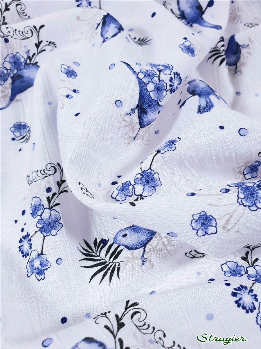 Crépon Coton-Viscose - Bengali - Bleu indigo 