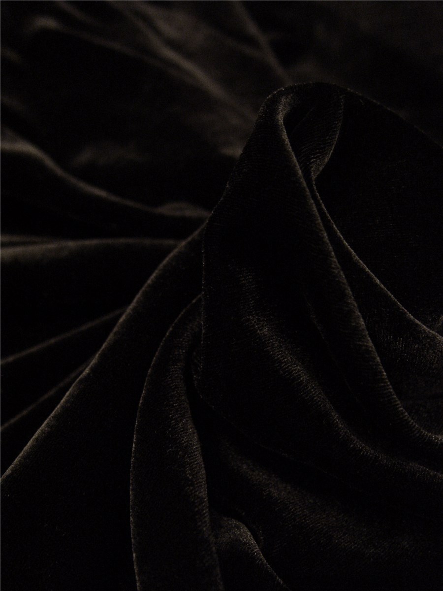Velours de Soie - uni - Noir 