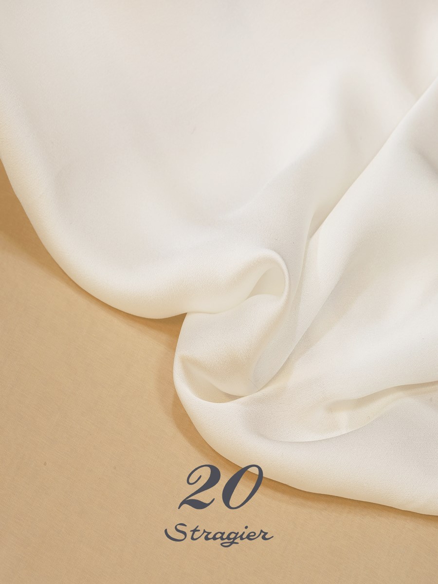 Satin Chiffon - Plain - Stragie Ivory
