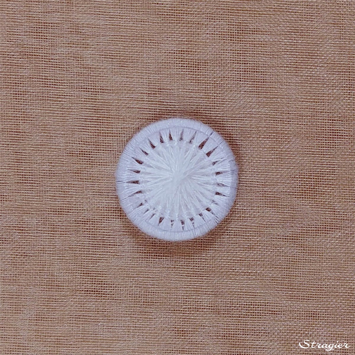 Bouton Mouliné - Elisabeth - Blanc - 12 mm