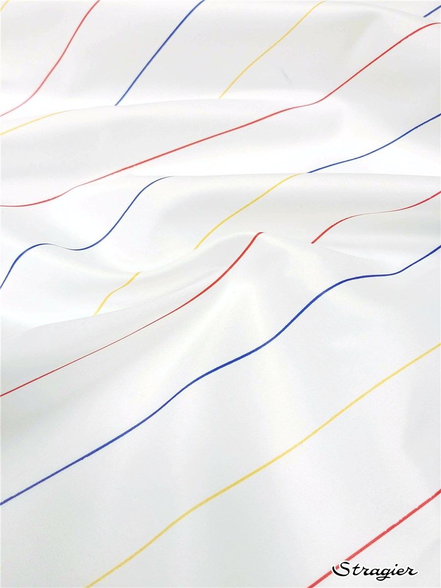 Waterproof Fabric - micro - mini rayures - Multicolore