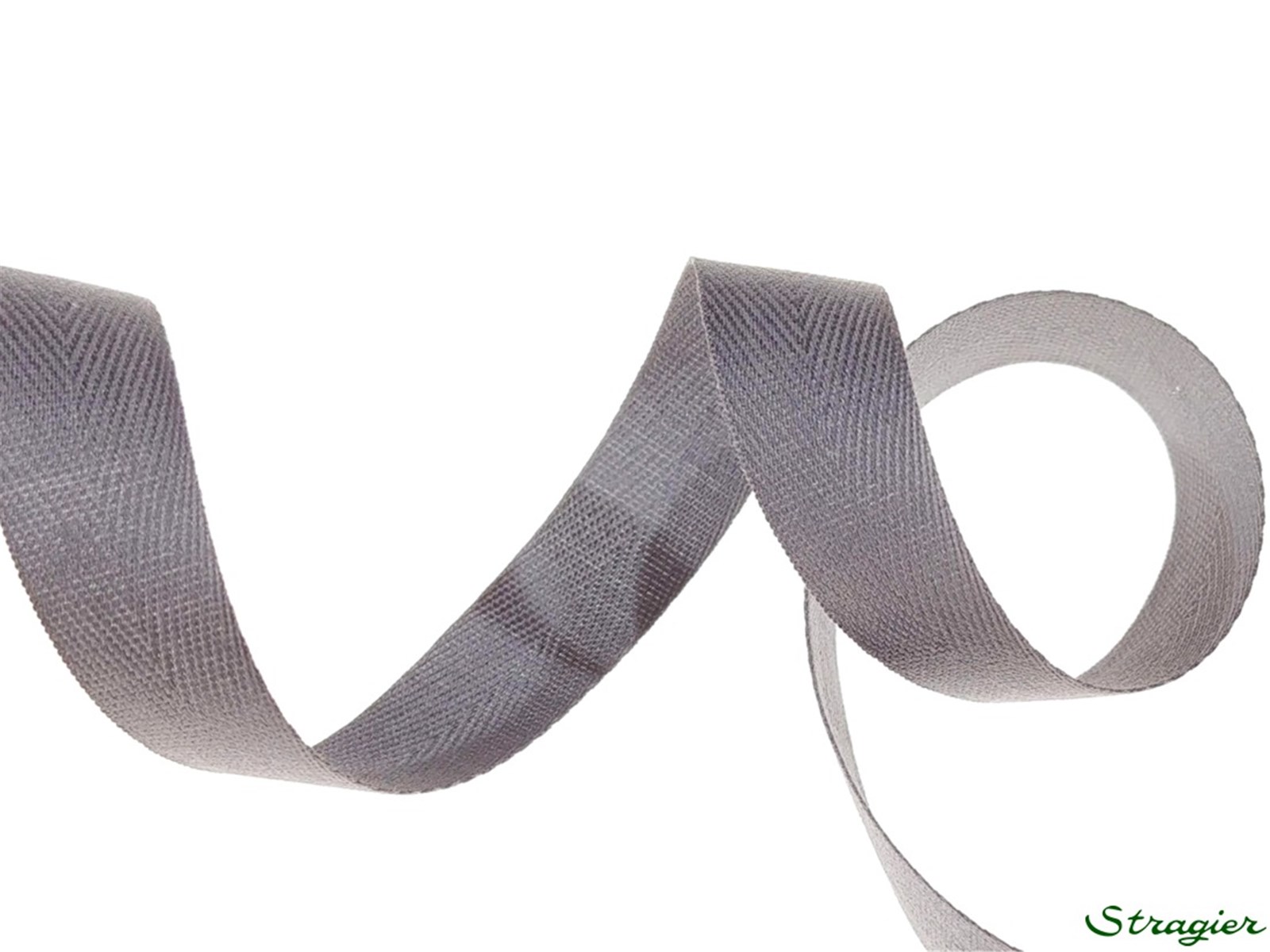 Ruban Coton sergé - uni - 240 Gris Argent - 15 mm