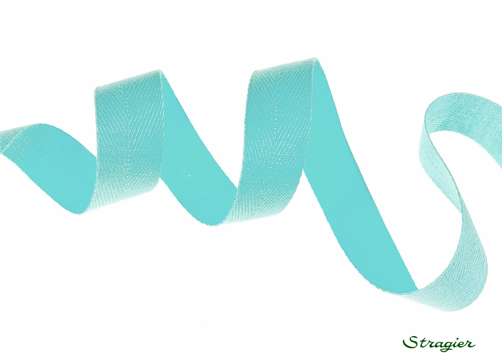 Ruban Coton sergé - uni - 369 Turquoise - 15 mm