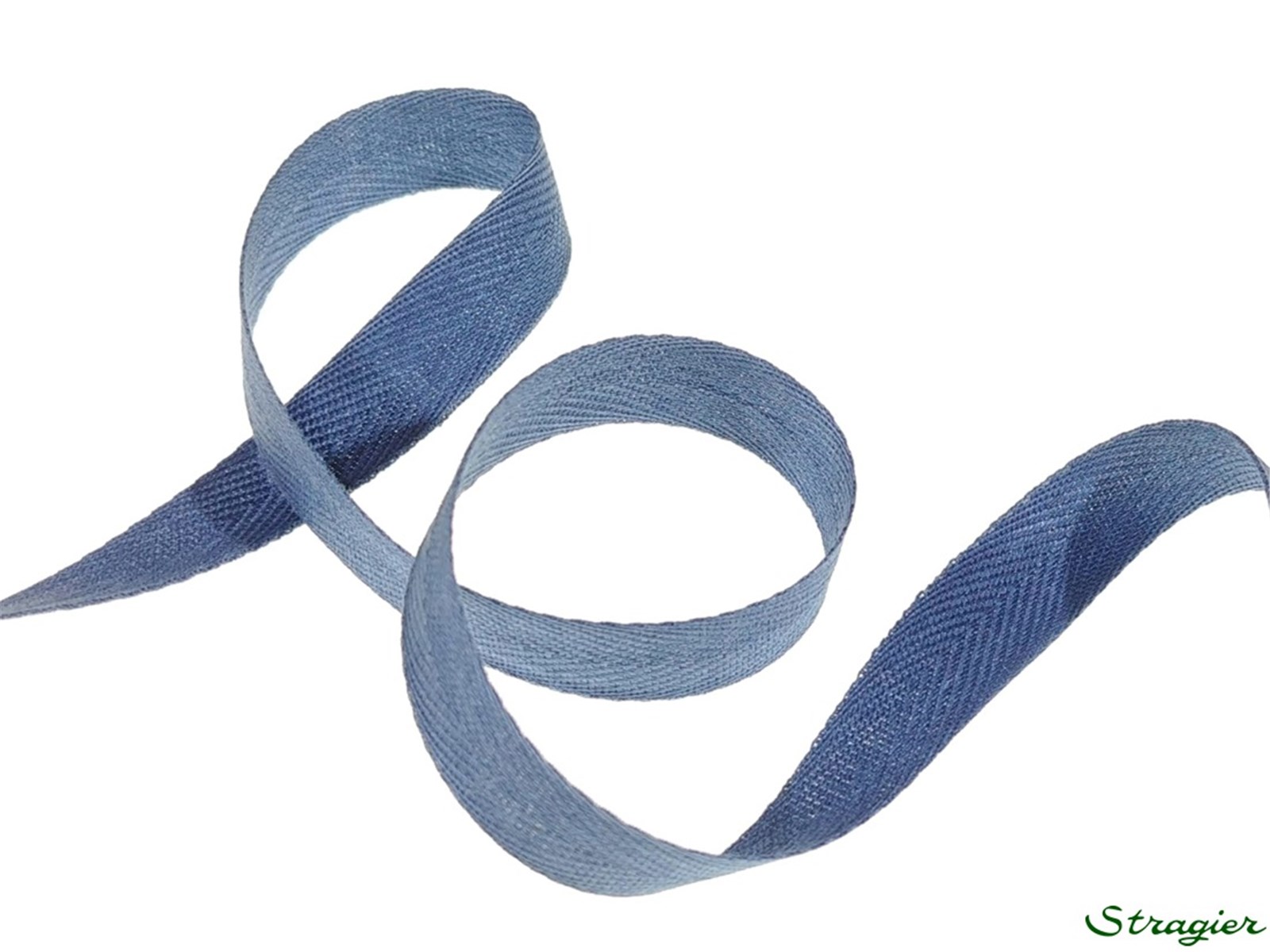 Ruban Coton sergé - uni - 428 Bleu Denim - 10 mm