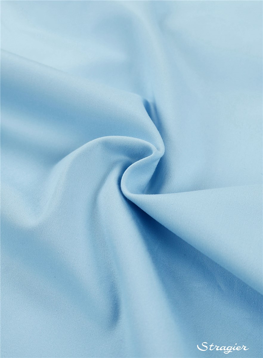 Cotton Satin - Stretch - Plain - Bleu Ciel
