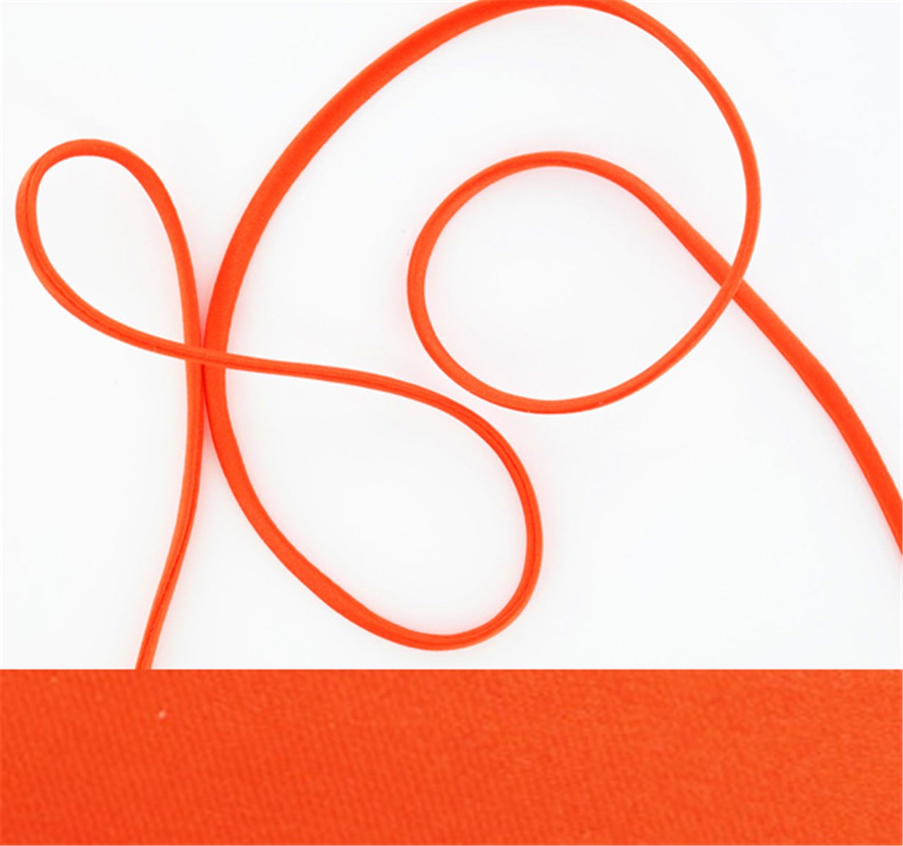 Cordon en satin de Soie - Uni - Orange - 4 mm