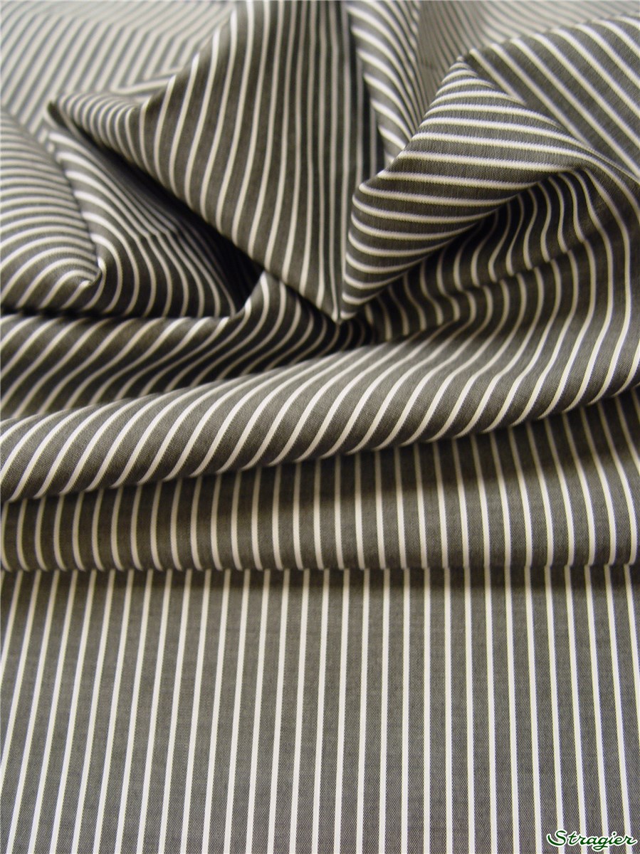 Poplin - Rayure inversées 1 mm - Noir