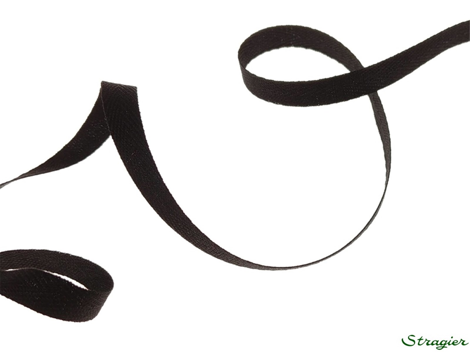 Ruban Coton sergé - uni - 233 Noir - 6 mm