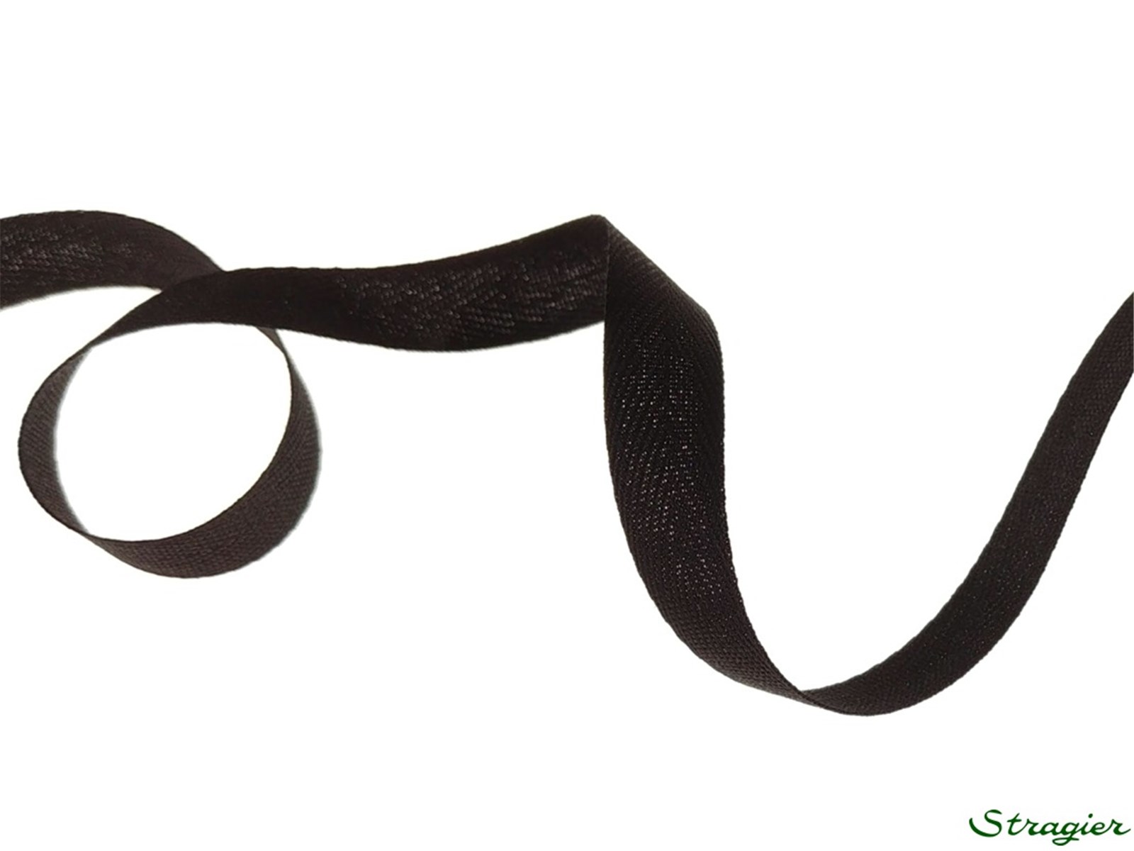 Ruban Coton sergé - uni - 233 Noir - 10 mm