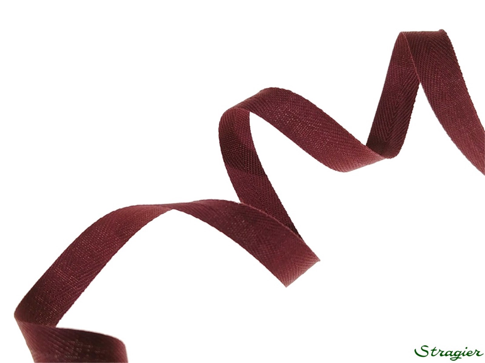 Ruban Coton sergé - uni - 385 Bordeaux - 10 mm