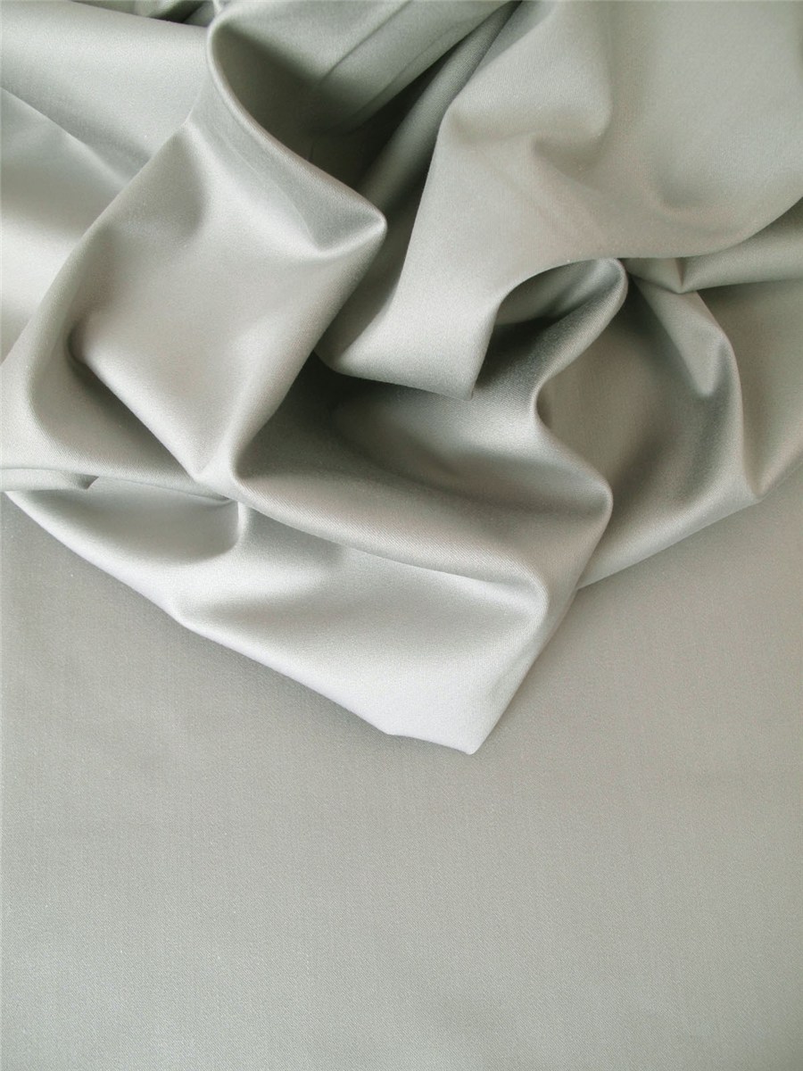 Satin de Coton extensible - uni - Gris argent