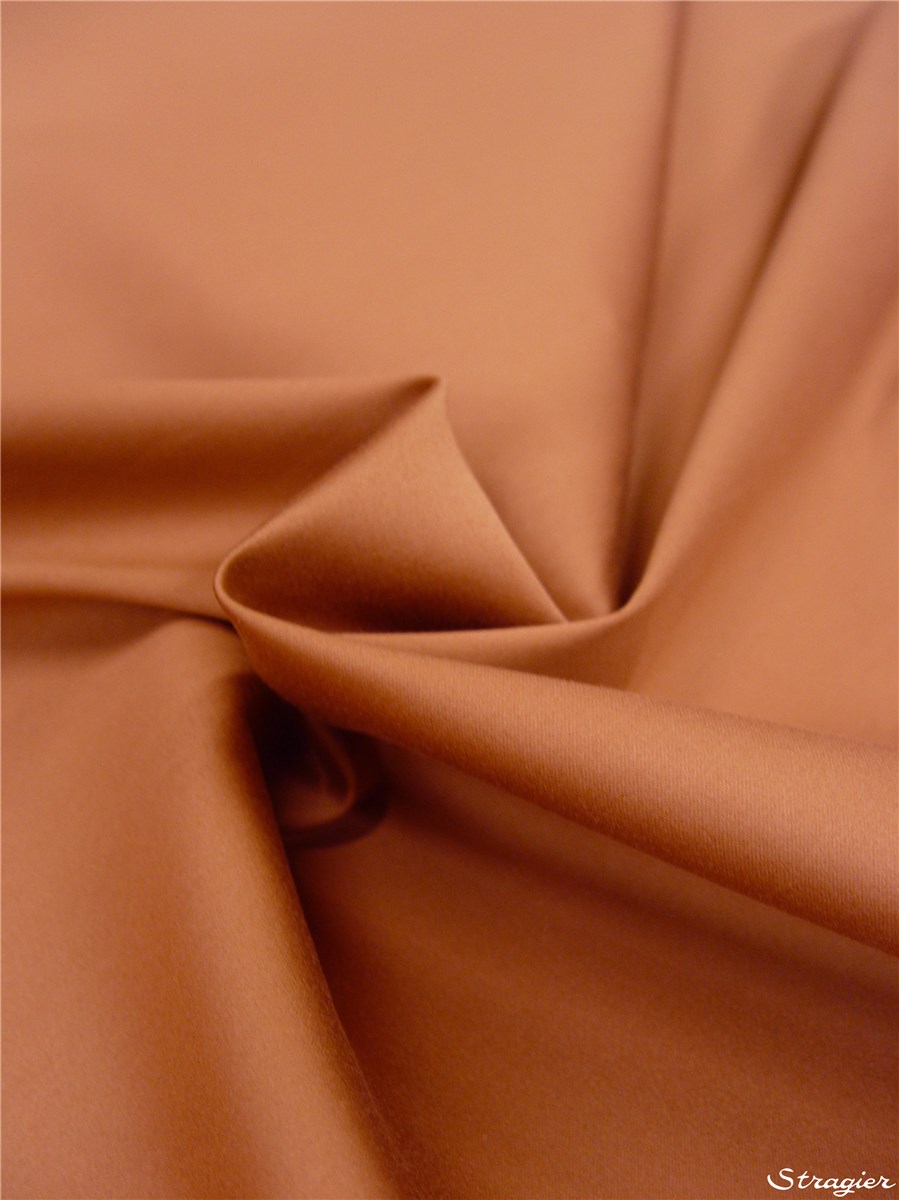 Satin de Coton extensible - uni - Ambre