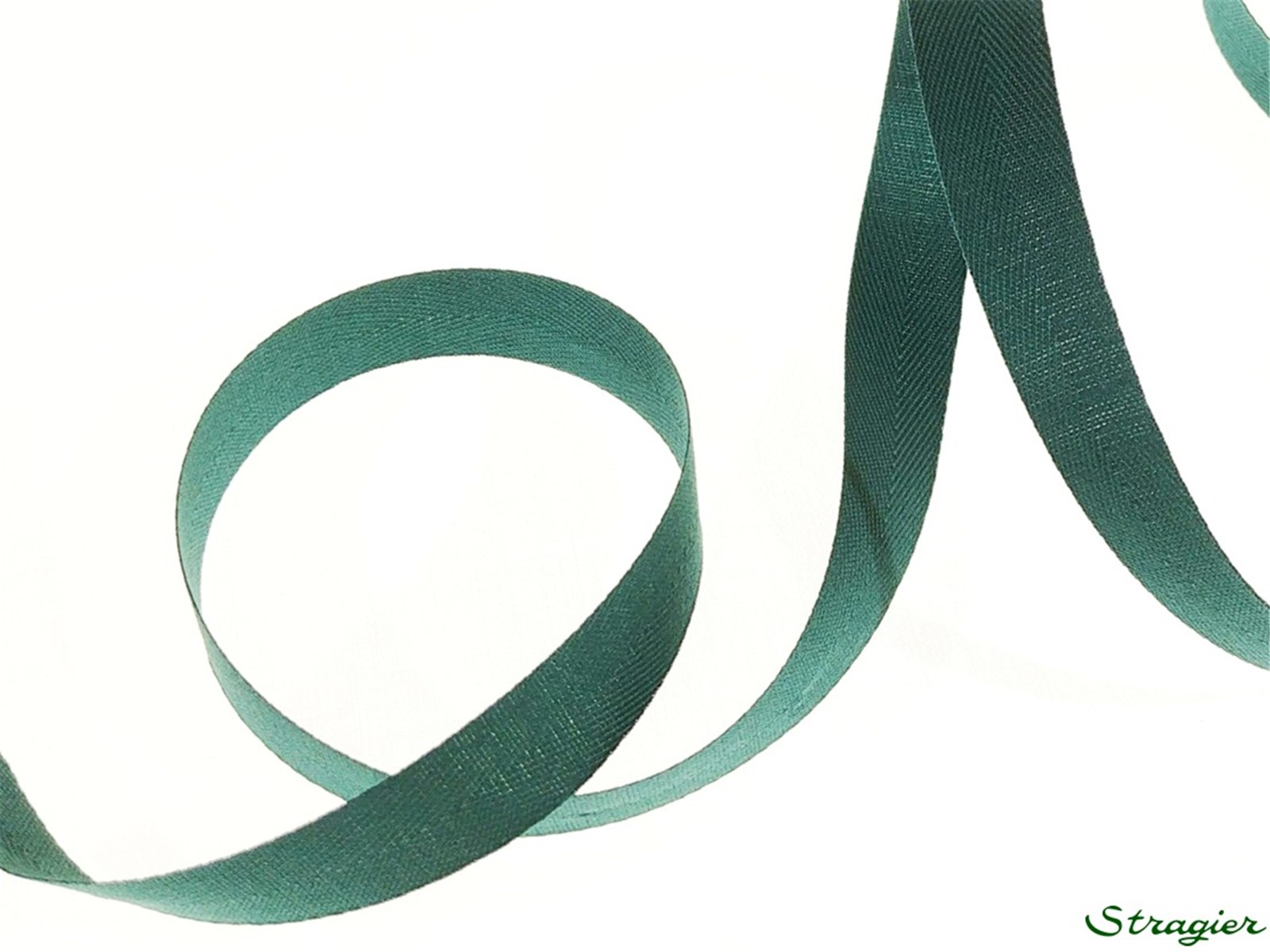 Ruban Coton sergé - uni - 306 Vert Canard - 15 mm