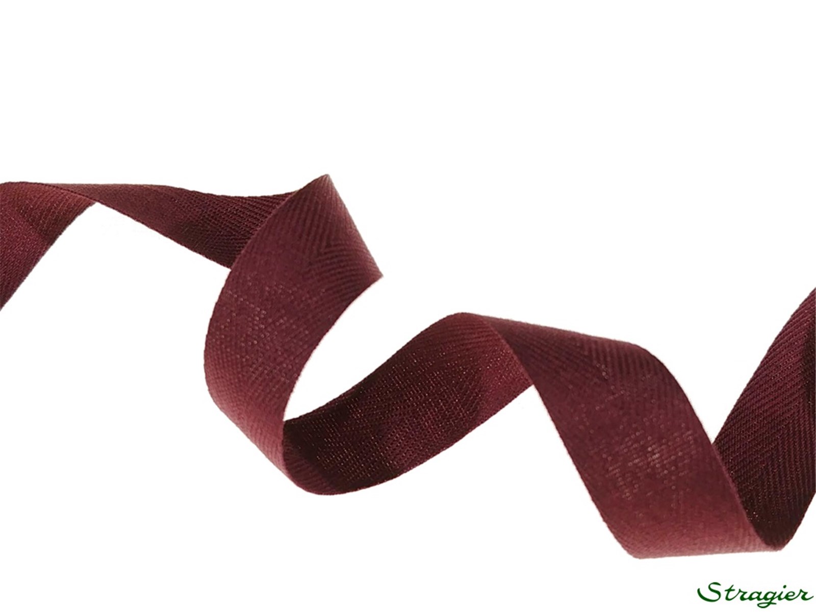 Ruban Coton sergé - uni - 385 Bordeaux - 15 mm