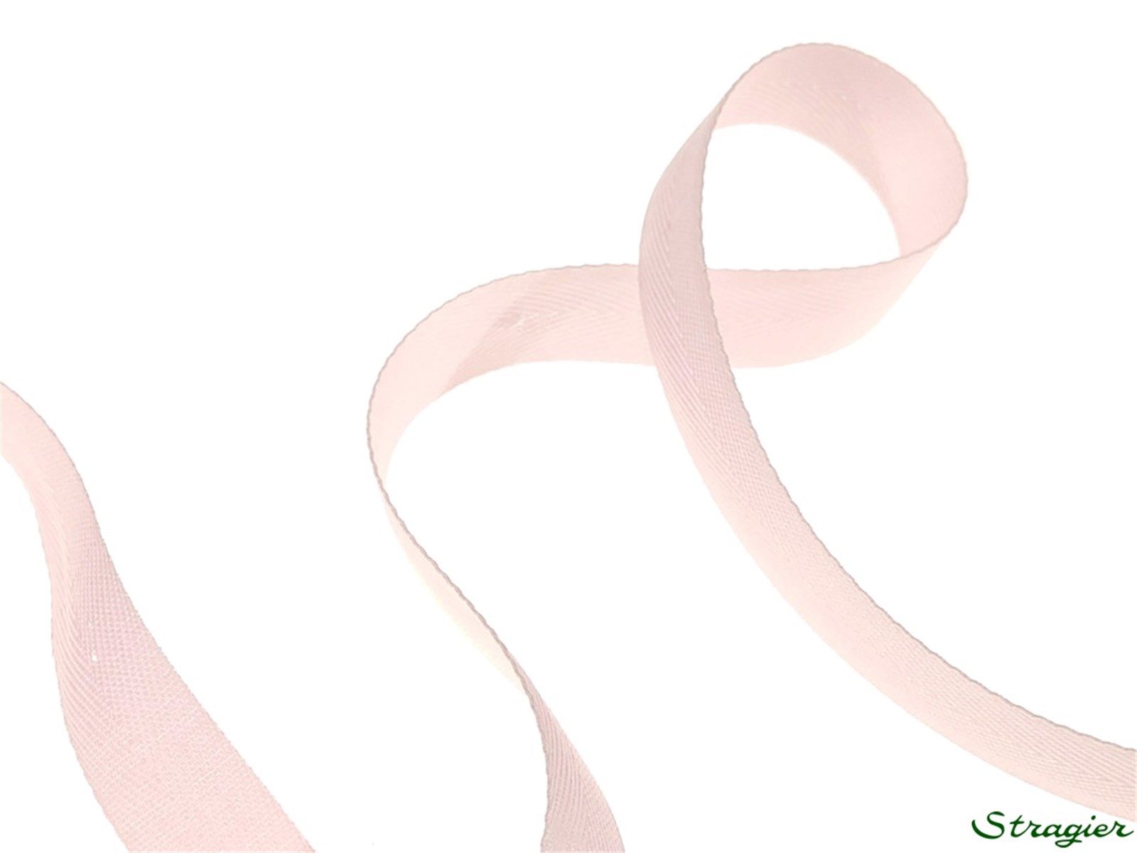 Twill Tape - Plain - 407 Rose pâle - 15 mm
