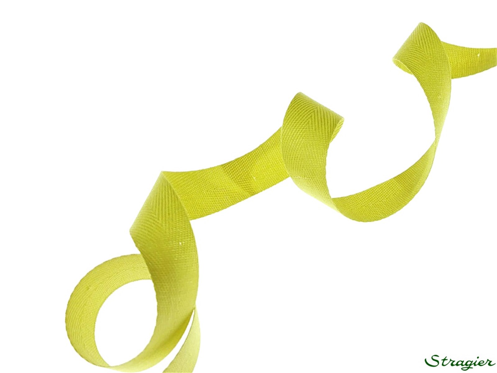 Ruban Coton sergé - uni - 421 Vert Tilleul - 15 mm
