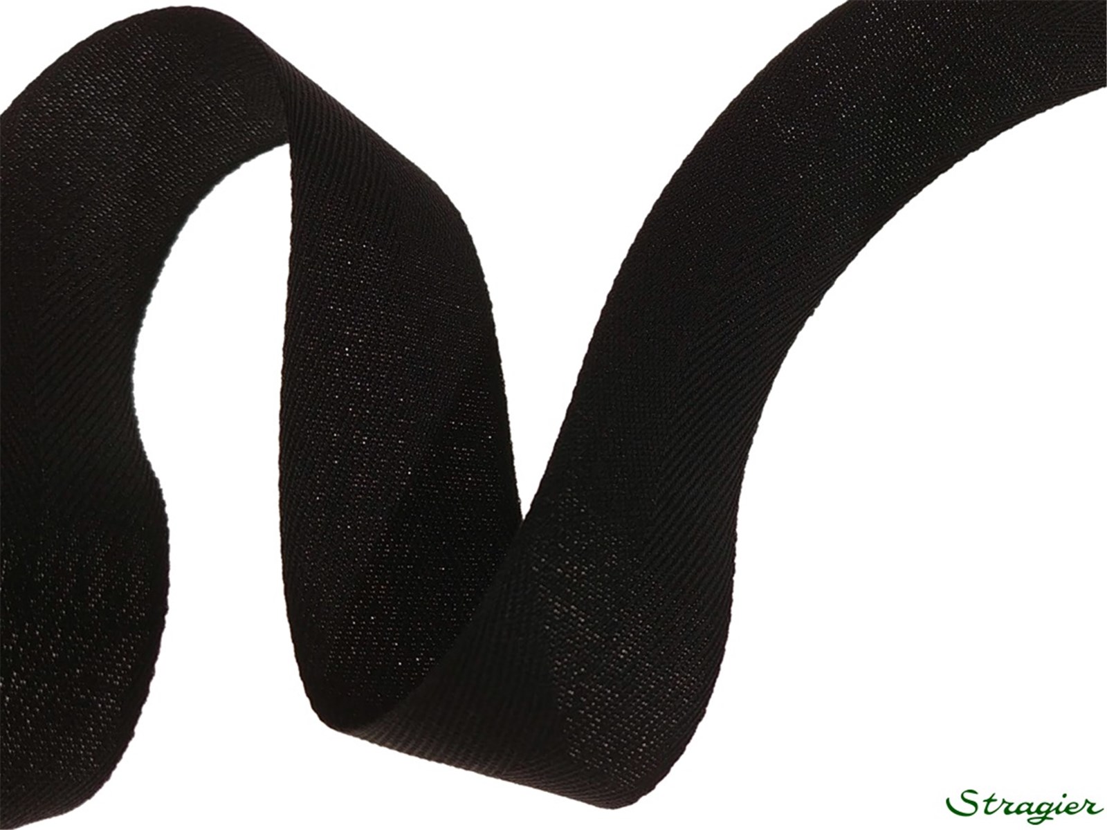 Twill Tape - Plain - 233 Noir - 25 mm