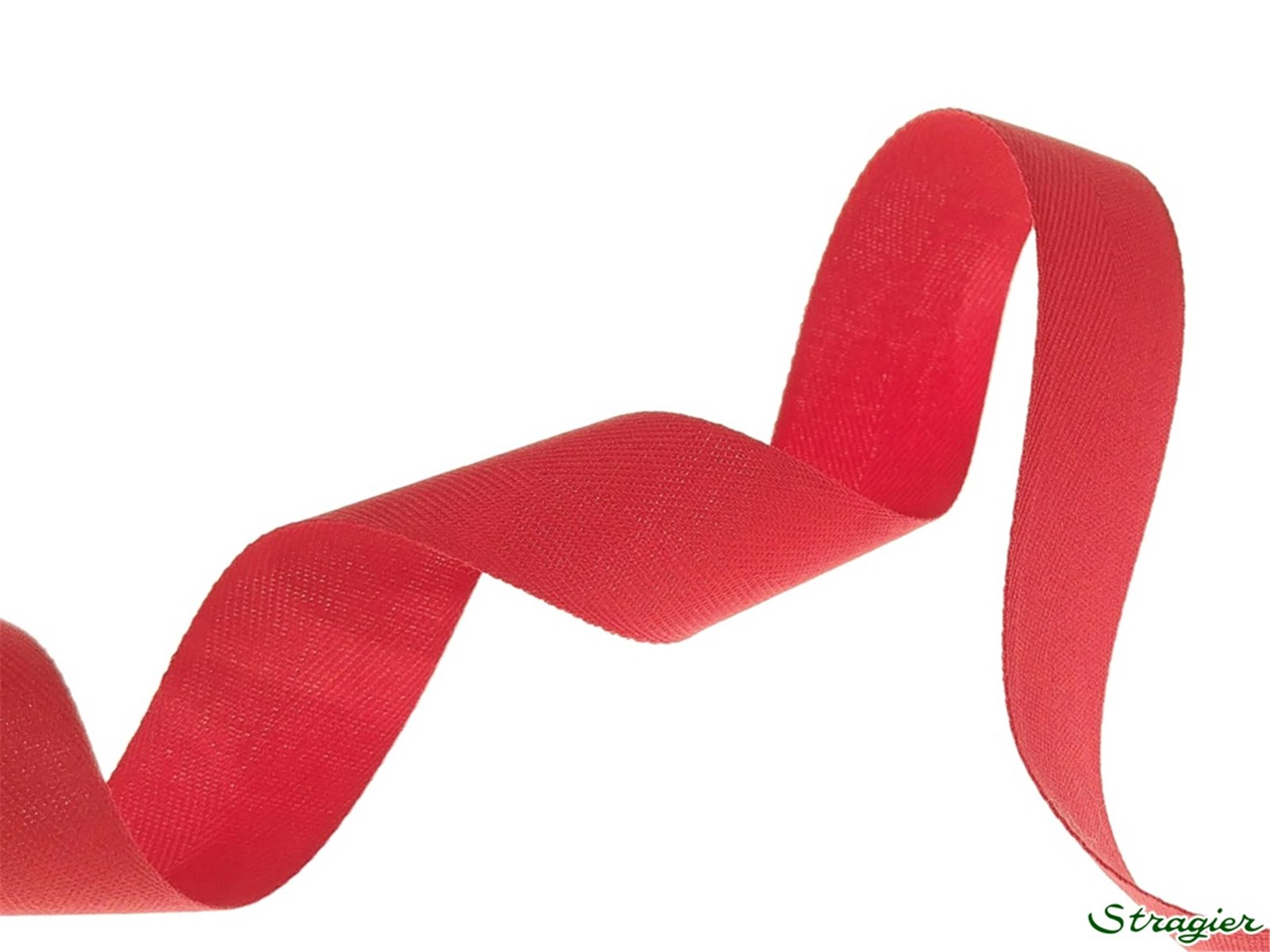 Ruban Coton sergé - uni - 360 Rouge - 25 mm