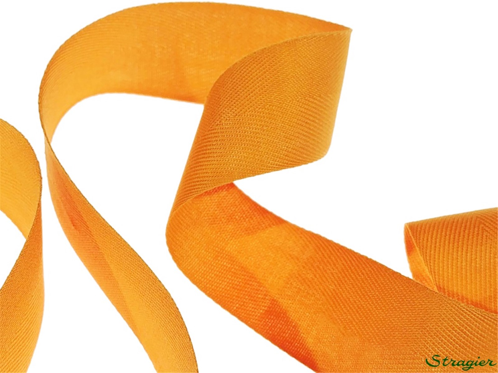 Ruban Coton sergé - uni - 433 Orange - 25 mm