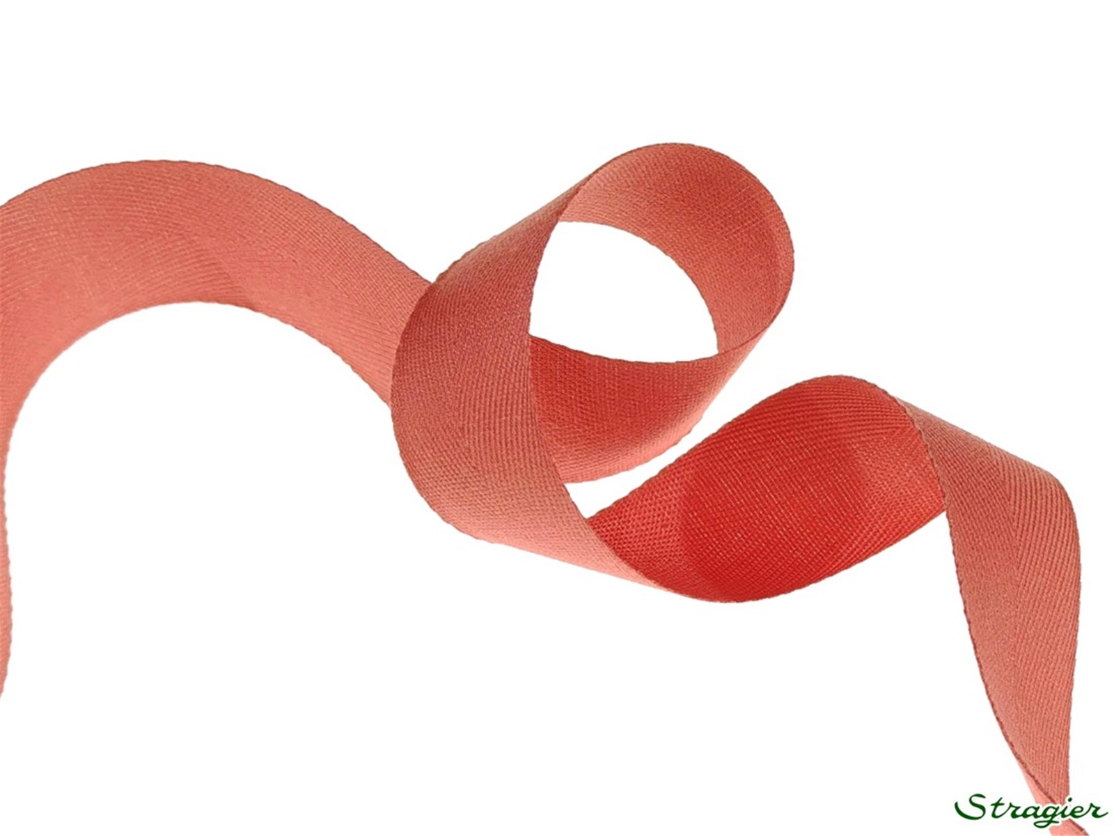 Ruban Coton sergé - uni - 437 Rose Corail - 25 mm