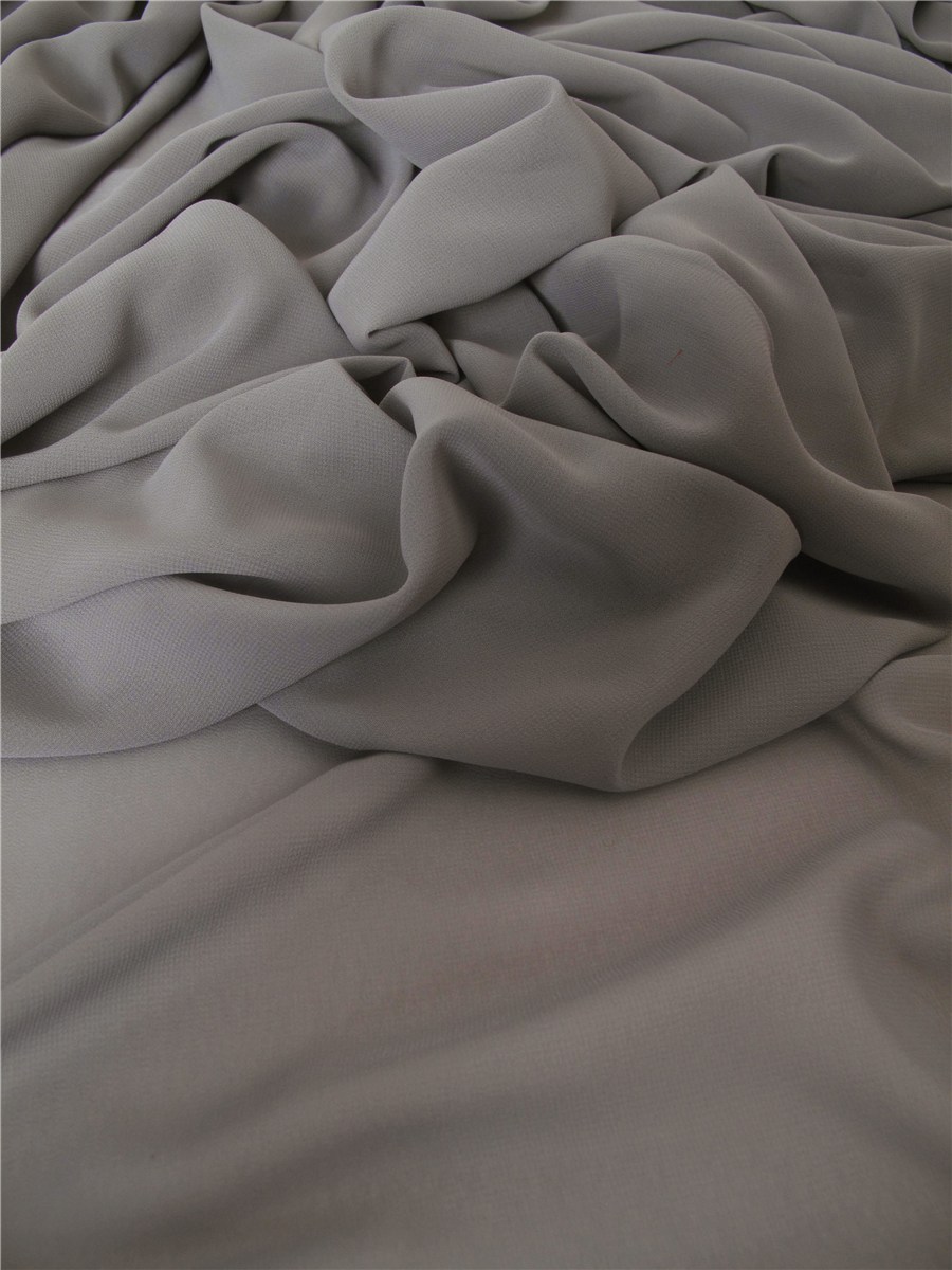 Crêpe Georgette Soft - uni - Gris Argent