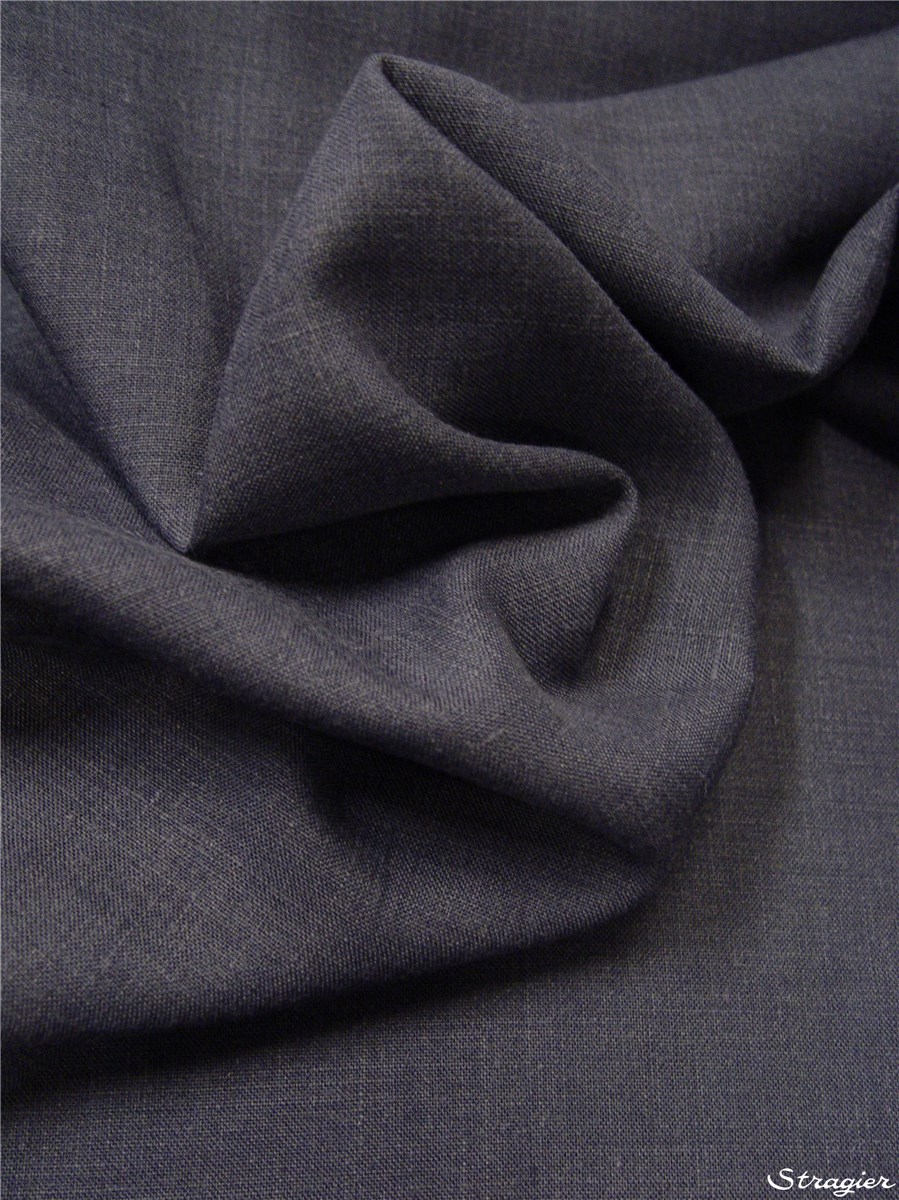 Fine toile de lin mélangé - Uni - Bleu encre 