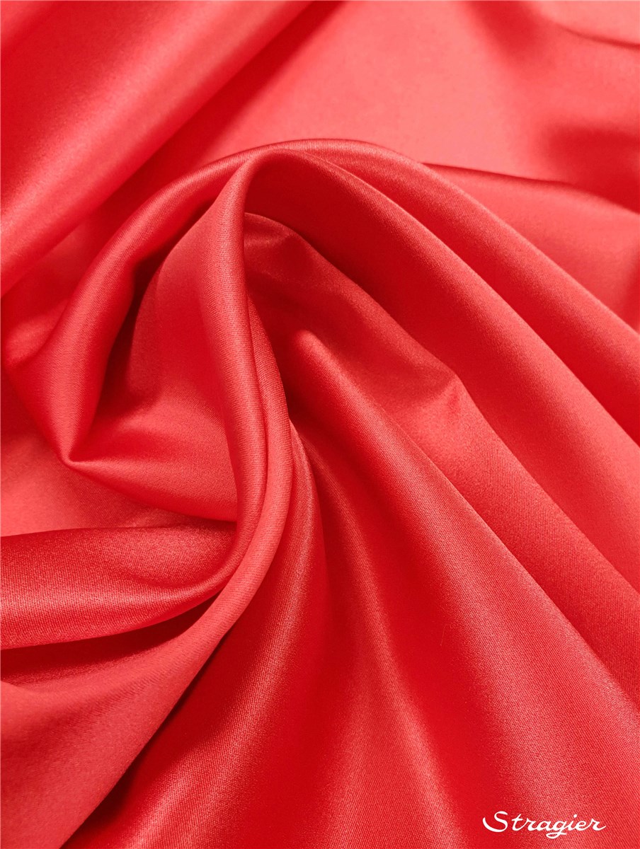 Satin de Soie Stretch - Uni - Coral