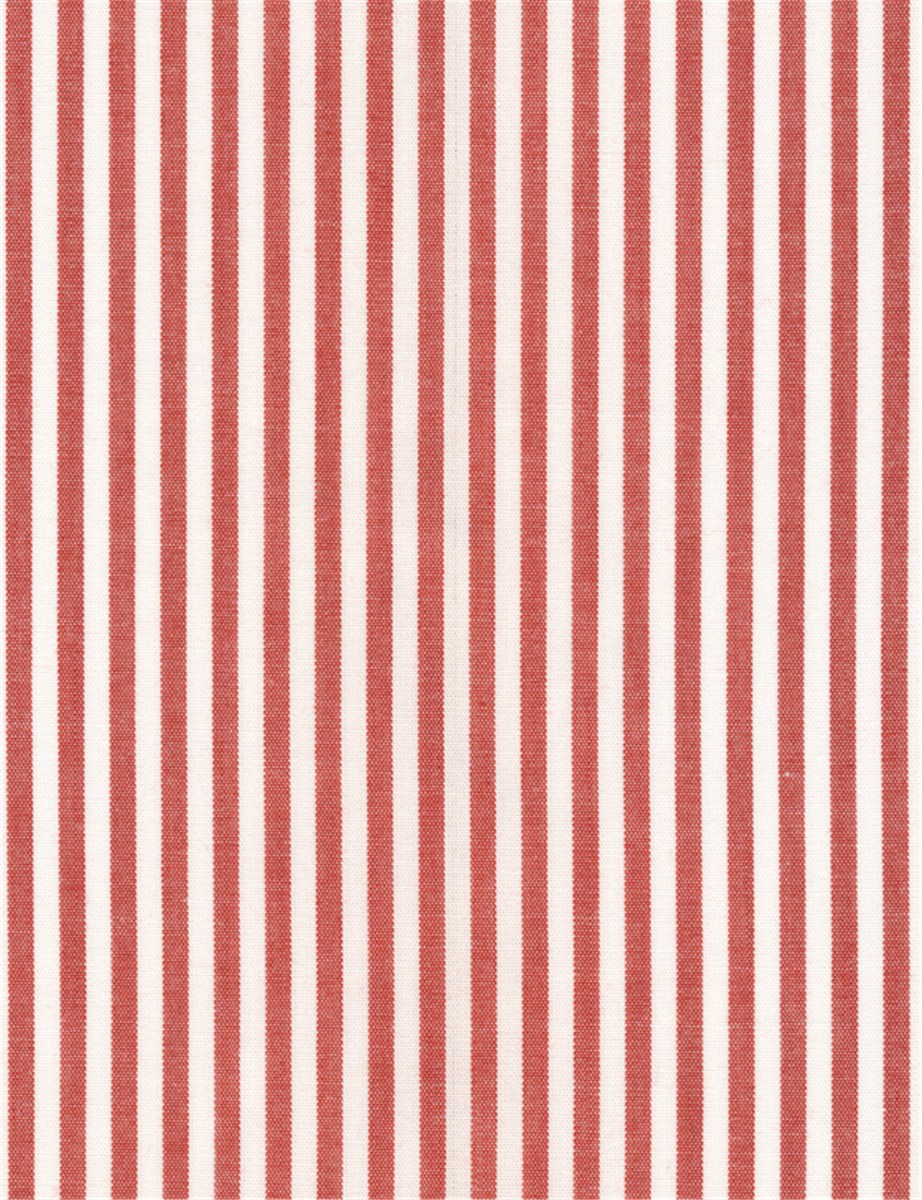 Poplin - blended - Rayures 2,5mm - Rouge Rubis