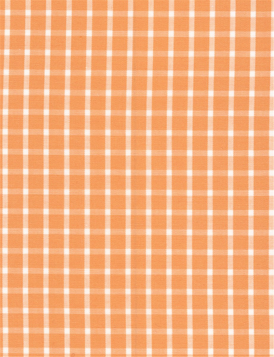 Popeline mélangée - carreaux inversés 5mm - Mandarine