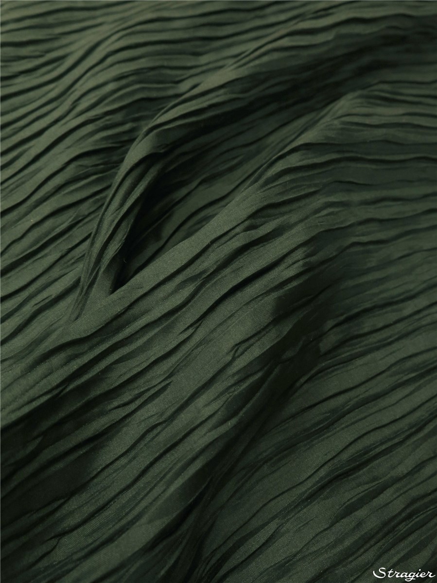 Soie plissée Fortuny - Uni - Vert Bouteille