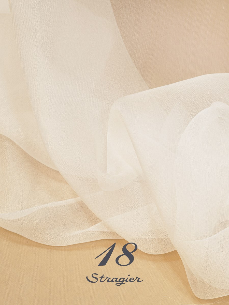 Silk Chiffon - Feather - Plain - Stragier Pale Ivory