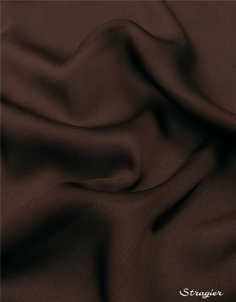 Satin Chiffon - Plain - Brun Foncé
