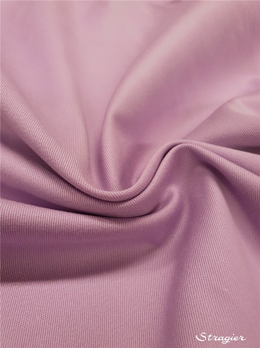 Chambray extensible - uni - Lilas 