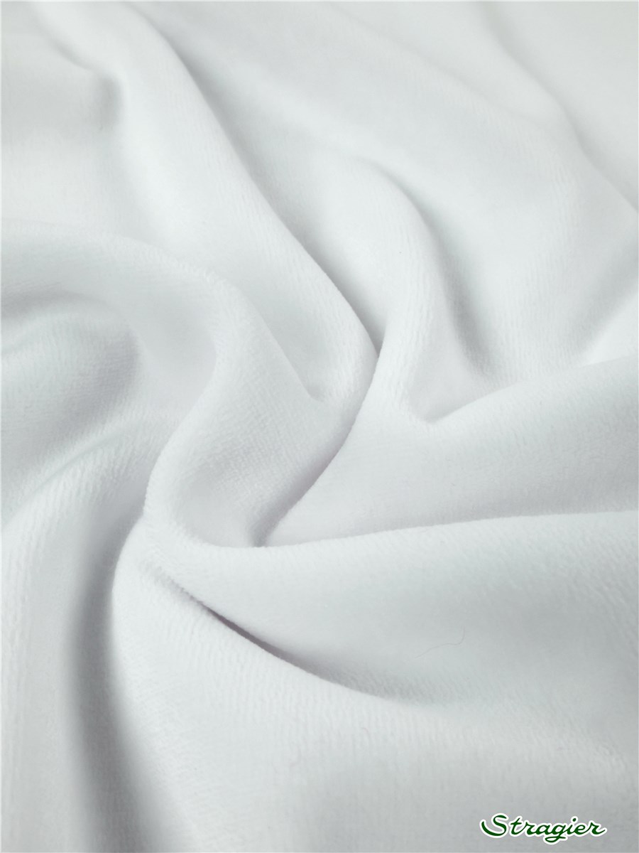 Jersey Velours Nicki - Uni - Blanc 