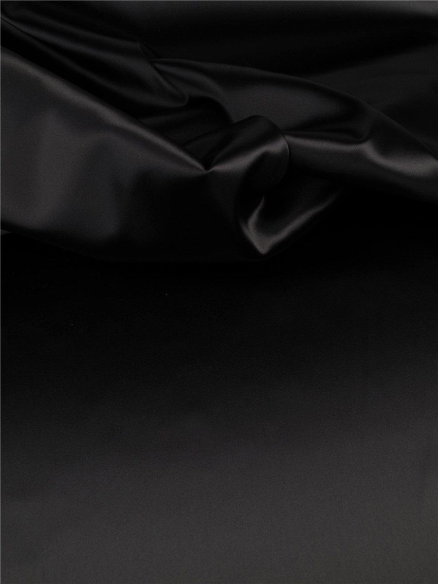 Satin Duchesse Stretch - uni - Noir