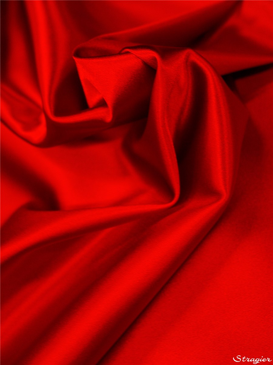 Satin Duchesse Stretch - uni - Rouge Valentin