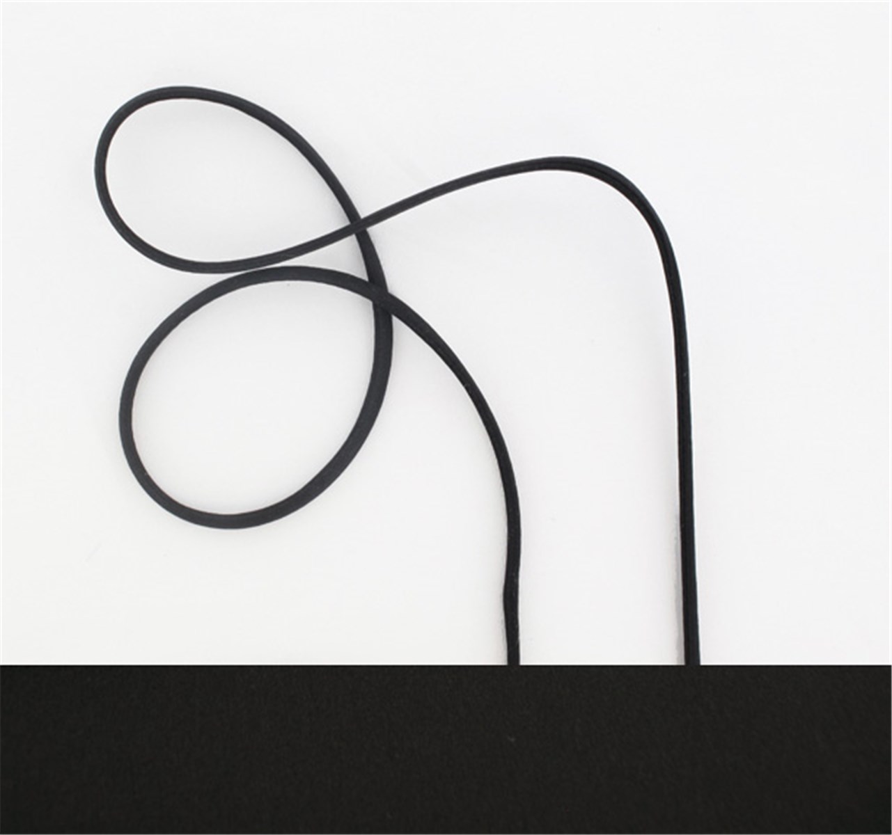 Silk Satin Cord - Plain - Black - 4 mm