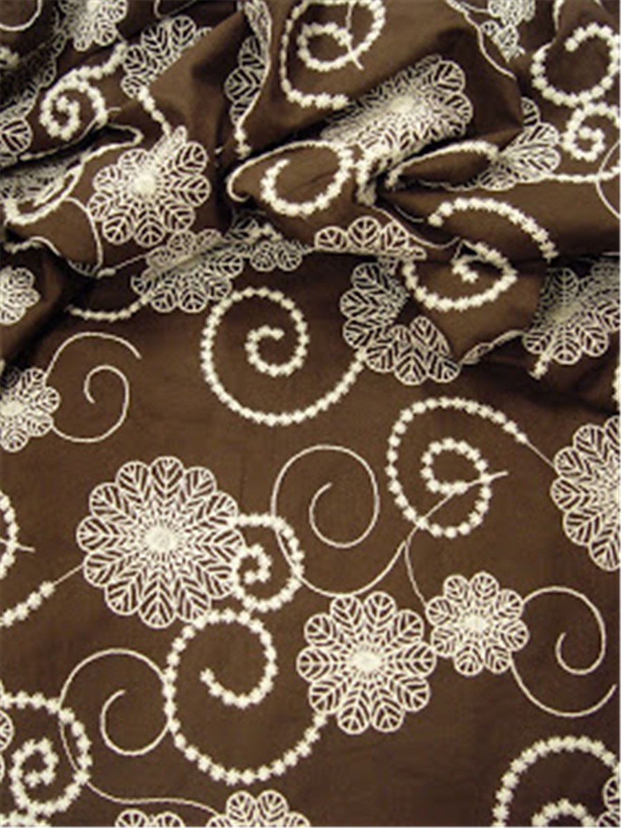 Embroidered Batiste - Cornélie - Chocolat
