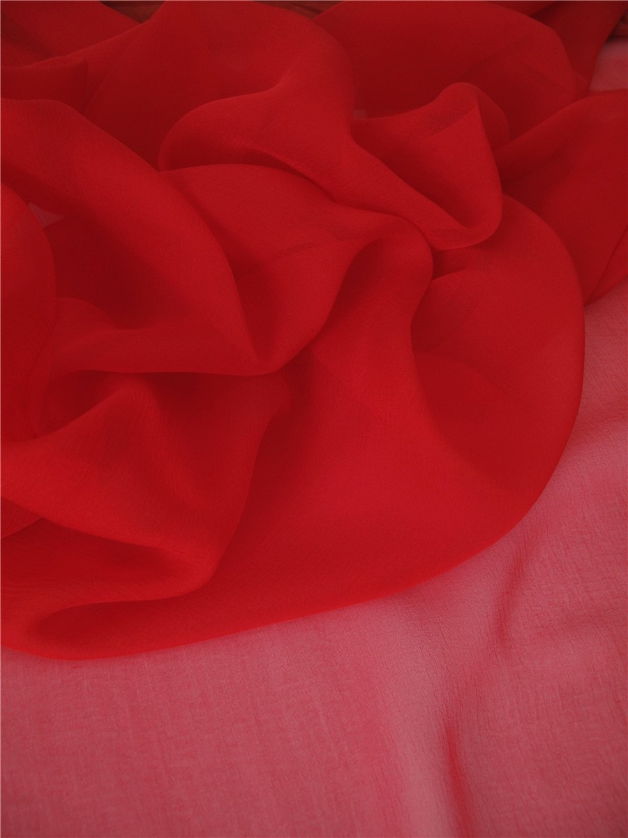 Silk Chiffon - Plain - Cherry