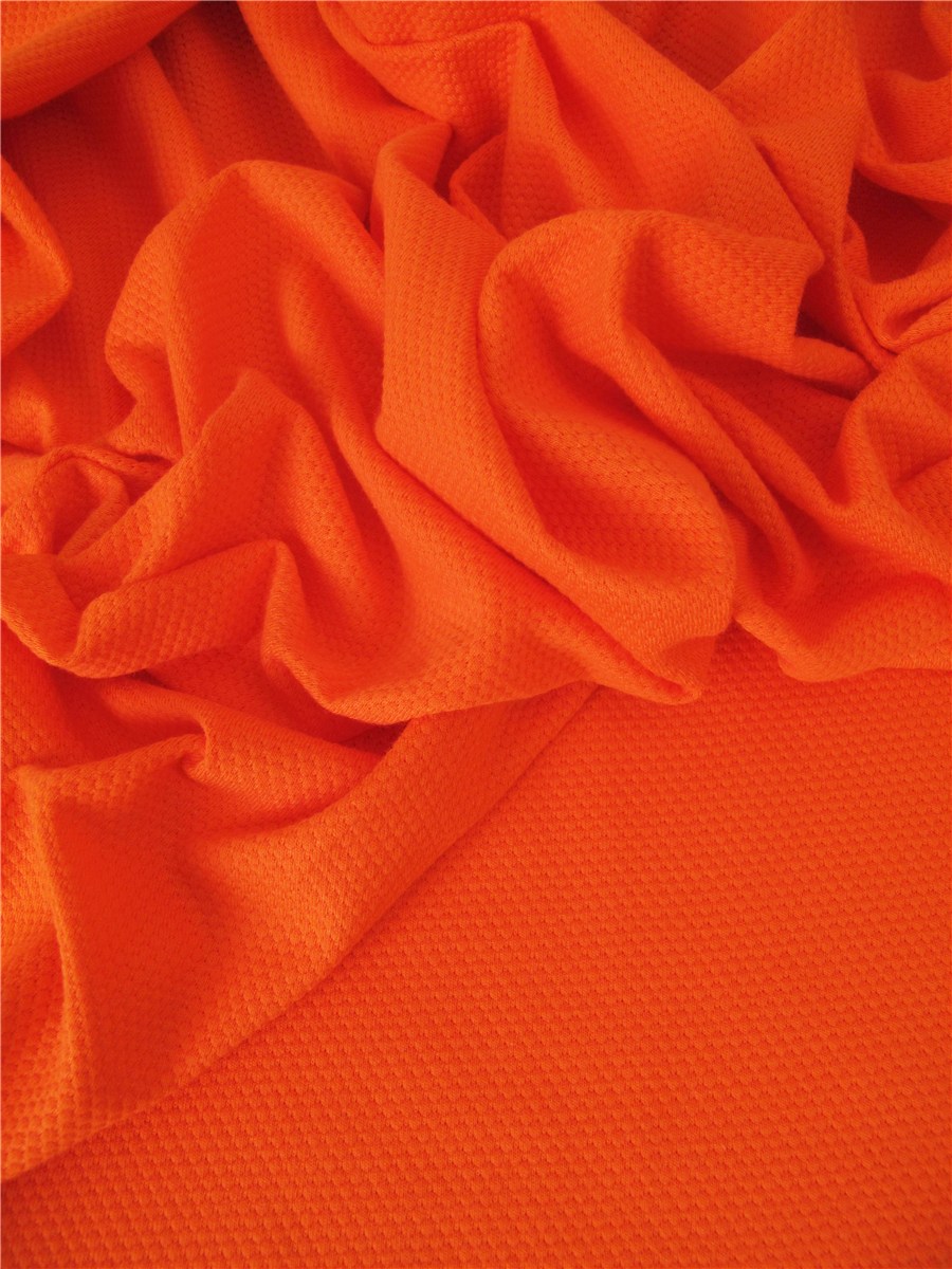 Maille piquée fantaisie - uni - Orange 