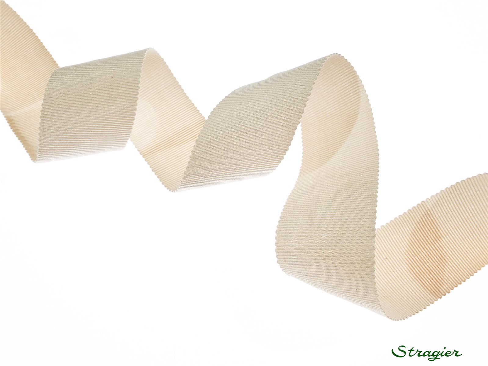 Grosgrain - Cotton - Plain - Ecru Prêt-à-teindre - 35 mm