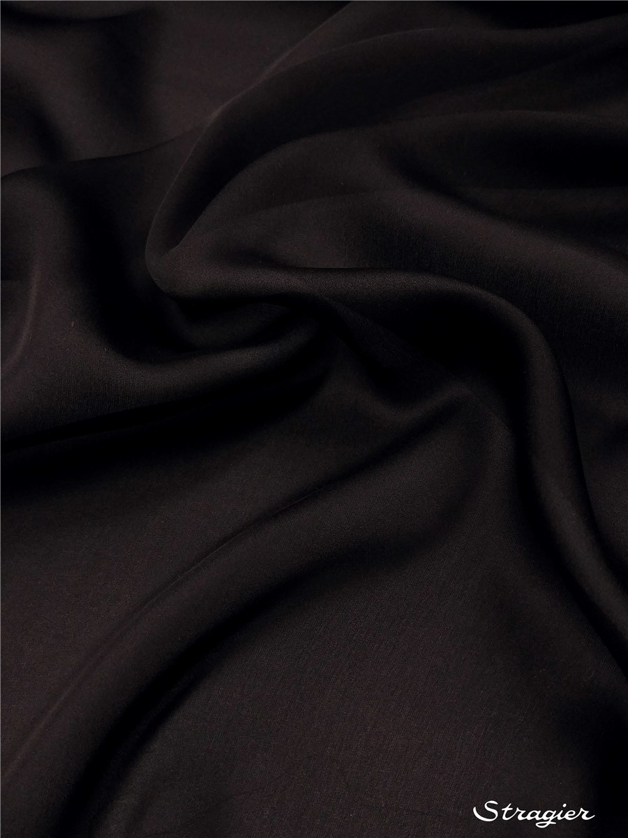 Mousseline Satin - Uni - Noir