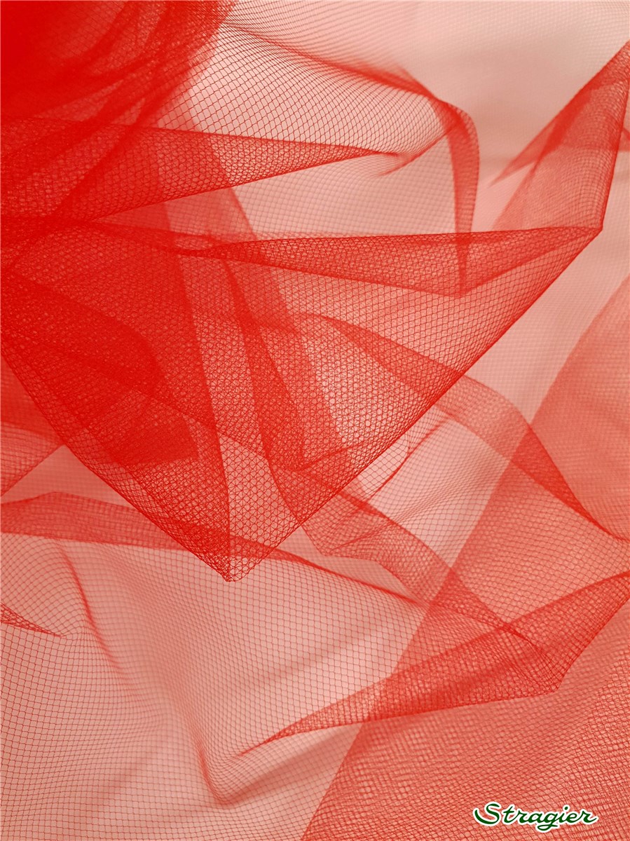 Tulle demi souple - uni - Rouge