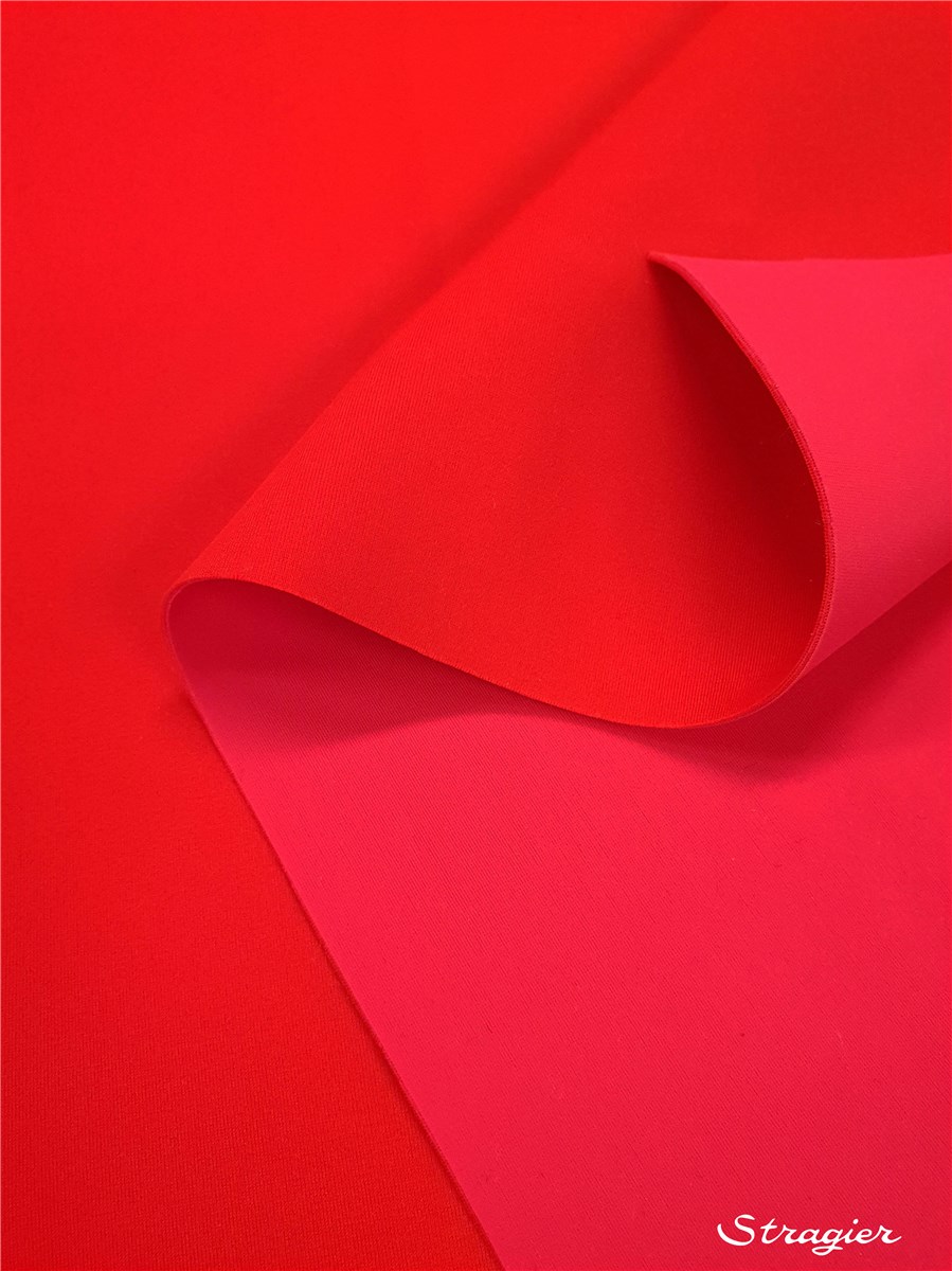 Double stretch - Matt - type néoprène - Uni - Fuchsia/Coquelicot