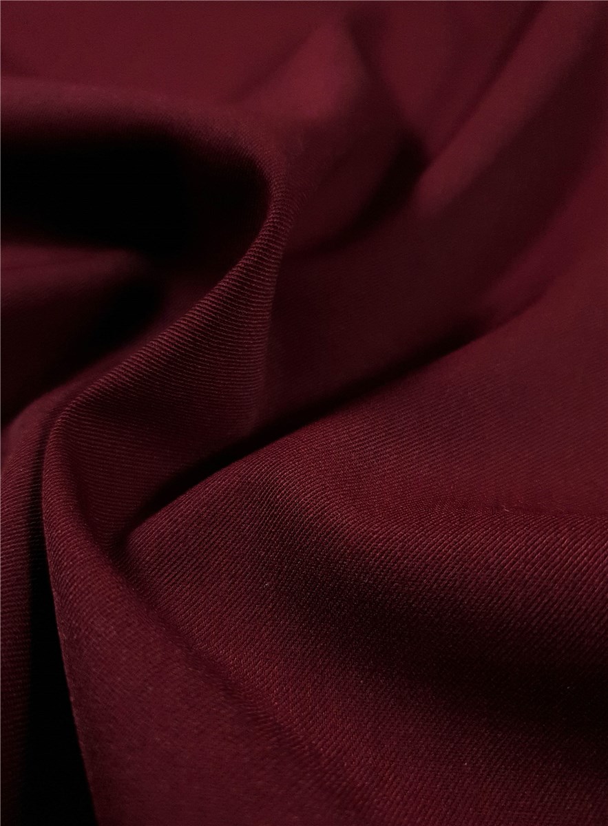 Twill Laine Micro bi-stretch - Uni - Bordeaux 