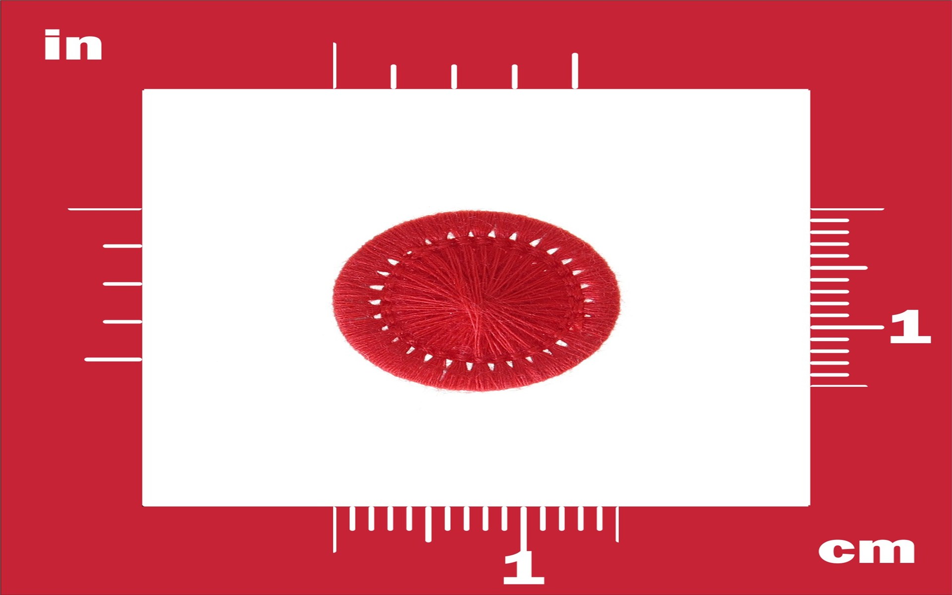 Bouton Mouliné - Elisabeth - Rouge Rubis - 15 mm